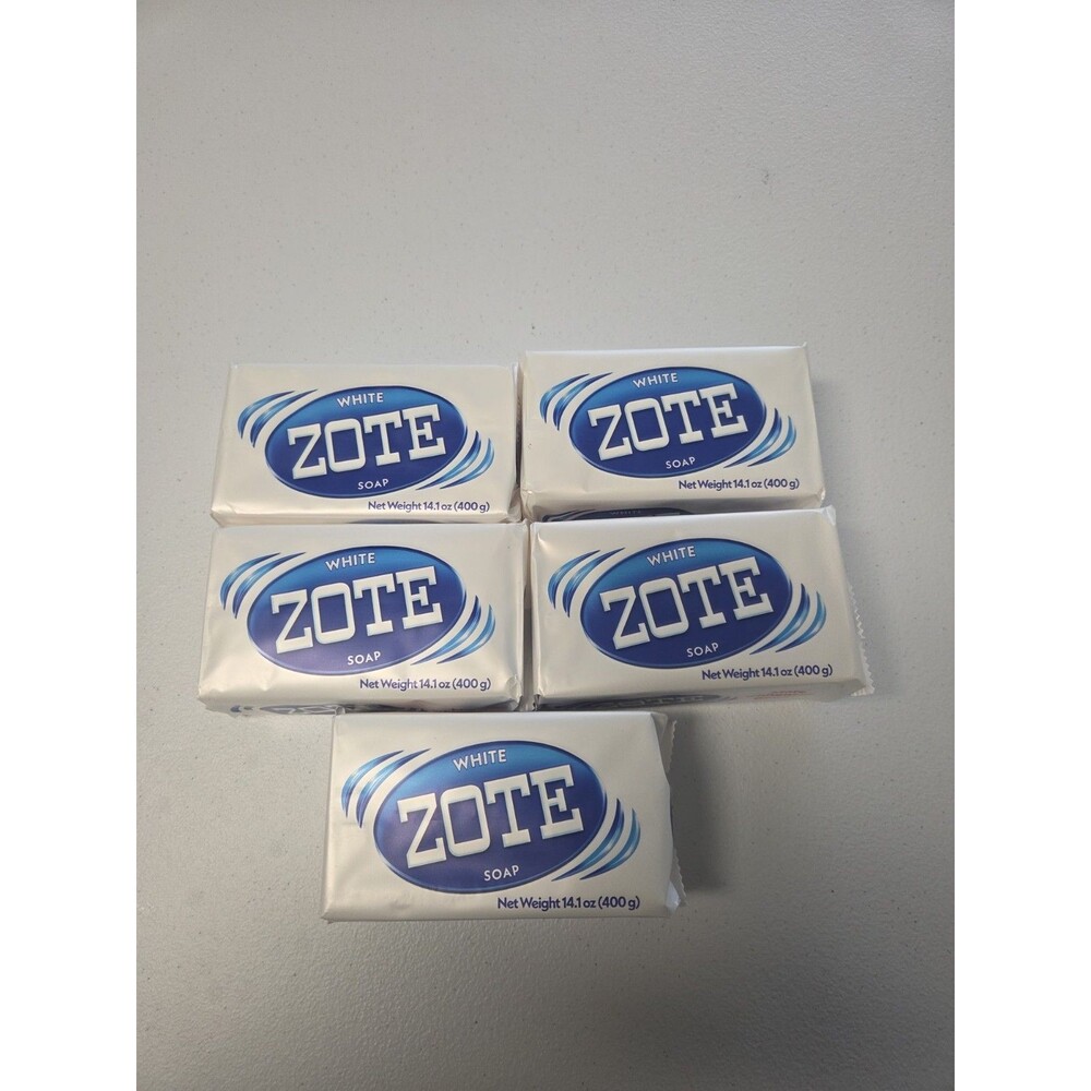 5 ZOTE Laundry Soap Azul Washing Clothes Laundry 14.1oz Detergent Jabon Bars
